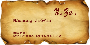 Nádassy Zsófia névjegykártya