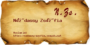 Nádassy Zsófia névjegykártya
