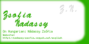 zsofia nadassy business card