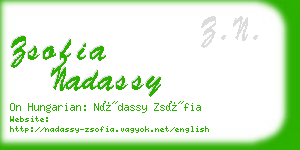 zsofia nadassy business card